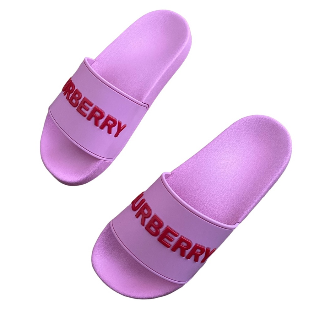 SOLD:Burberry Women's Furley Logo Slide Sandals - Bubblegum Pink, 39EU/9US - Picture 3 of 9